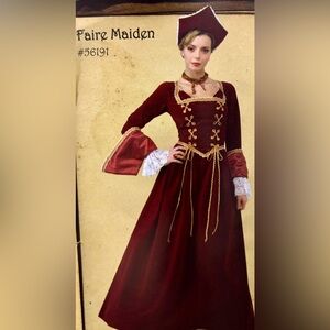 Elegant Burgundy Renaissance Dress
